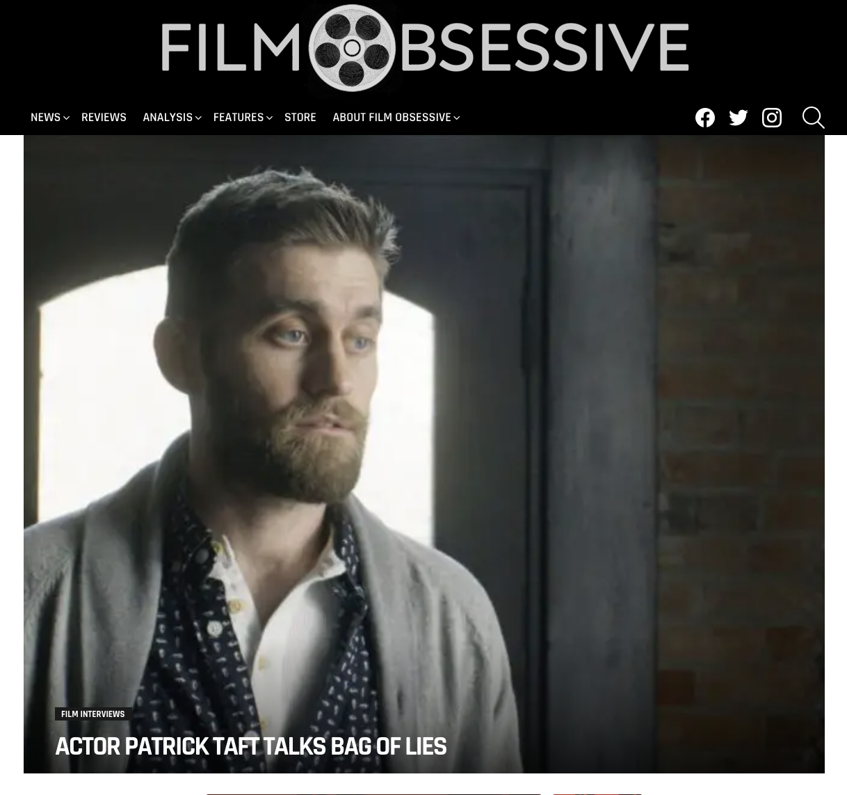 ACTOR PATRICK TAFT TALKS BAG OF LIES
